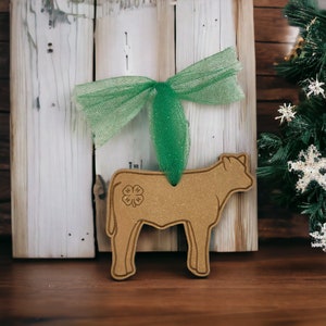 4H/FFA Veal Christmas Ornament | 4-H Logo Ornament | 4-H Ornament | 4-H Logo Ornament | 4H Ornament | 4H Gift | 4-H Christmas | FFA Ornament