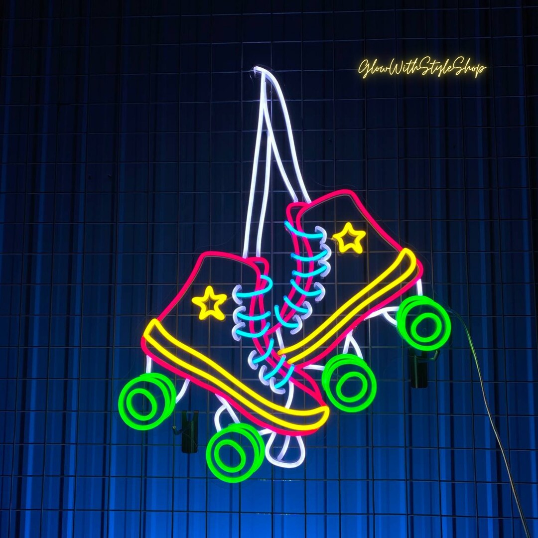 Roller Skating Neon Sign Roller Skates Led Sign Roller Etsy