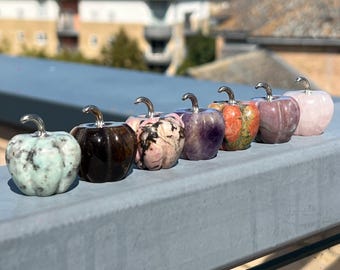 Calabaza tallada con cristal / Calabaza tallada con tapa de plata para Halloween, temporada espeluznante, regalo de bruja