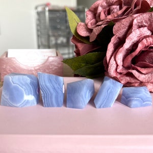 Blue Lace Agate Freeform | Crystal Carving Blue Healing Chakra Healing Witchy Gift