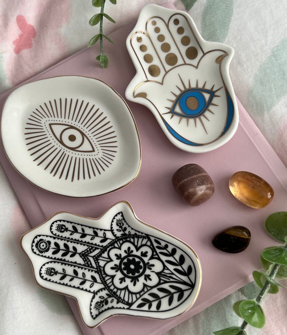 Hamsa Hand Decor Plate | Long Hamsa Hand Decor Plate | Long