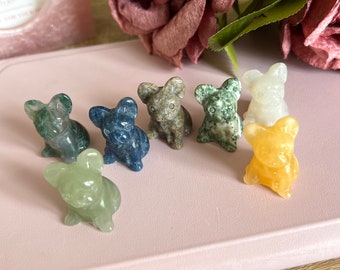 Mini French Bulldog Carving | Crystal Animal Dog Carving Healing Chakra Witchy Gift