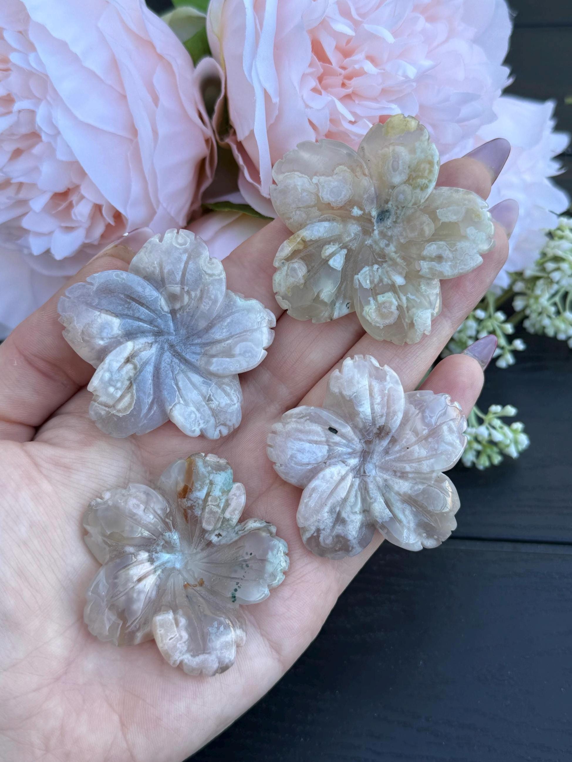 Naturel Élégant Sakura Agate Sphère Clair Poli Couleur Boule de Cristal De Guéri
