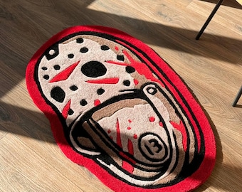 Custom tufted rugs Friday the 13th Horror Rug Jason Mask Rug Rugs for bedroom aesthetic.cool rug.Hypebeast rug Halloween rug ghostface rug