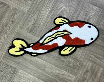Koi fish rug Custom Rug Tufted Rugs for bedroom aesthetic fish rugs koi rug outdoor rug cool rug japanese rug living room rug home decor rug