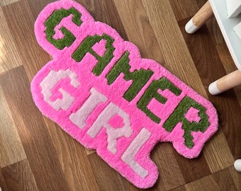 Dywany na zamówienie, dywan dekoracyjny, różowy dywanik dla dziewczynki z gamer