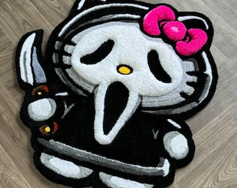 3D Puffy custom rug Kitty rugs Tufted rug Fully rugs scream rugs halloween rug hand tufted rug Custom rug your design rugs for bedroom