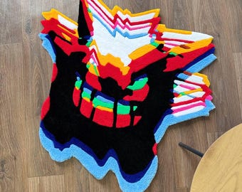 Alfombra de anime personalizada con mechones, alfombra Hypebeast, alfombras para dormitorio, decoración estética del hogar, alfombras de Halloween, alfombra hecha a mano, decoración estética del hogar