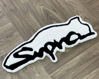 Custom Rug Tufted Rugs for bedroom aesthetic Gifts for him Car rugs Logo rug Toyota supra rug Man cave decor Garage decor Hotwheels rug jdm