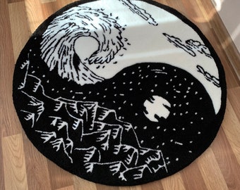 yin yang dywan wystrój domu dywan niestandardowy dywan wystrój salonu wystrój domu wystrój domu dywan