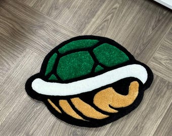 手作りグリーンシェルタフテッドラグ：ゲーマールームのインテリア