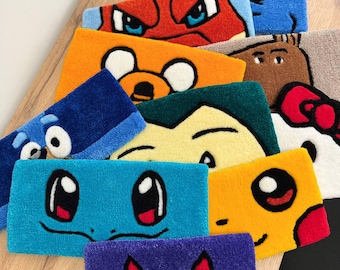 Keyboard tufted rugs Anime Keyboard rug Custom Keyboard Rugs Anime & Cartoon Gaming Desk Mat Tufted Handmade Rug Cute Kawaii Decor Kid rug