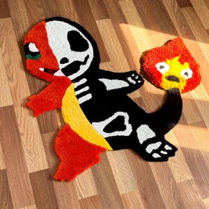Custom 3D Skeleton anime rug Cute rug Tufted rug Handmade rug Cool rugs Rugs for bedroom Hypebeast rug Kids rug Gameboy rug Gaming decor