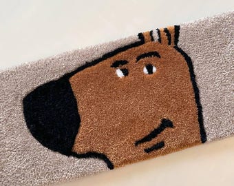 Chill Guy Keyboard tufted keyboard rug keyboard rest Custom rug Fluffy Rug keyboard mat fuzzy desk carpet handmade rug desk rug cute rug mug