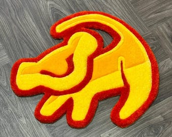 Kids rug.Cute rug.Hand tufted rug.Cool rug.baby room rug.Rugs for bedroom aesthetic.Custom Tufted rug.designer rug.lion rug Animal rugs.