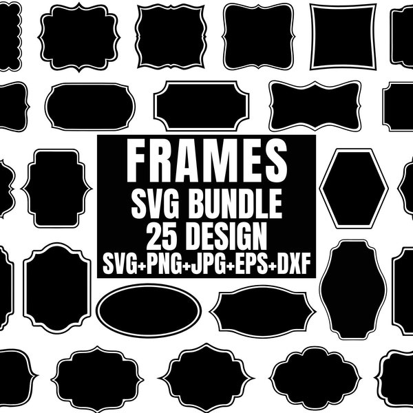 Label Frames Svg bundle, Banner Svg, Vintage Frames Svg, Labels svg, Shapes Svg, Signs svg, Label Frame Clipart, Cut For Cricut, Silhouette