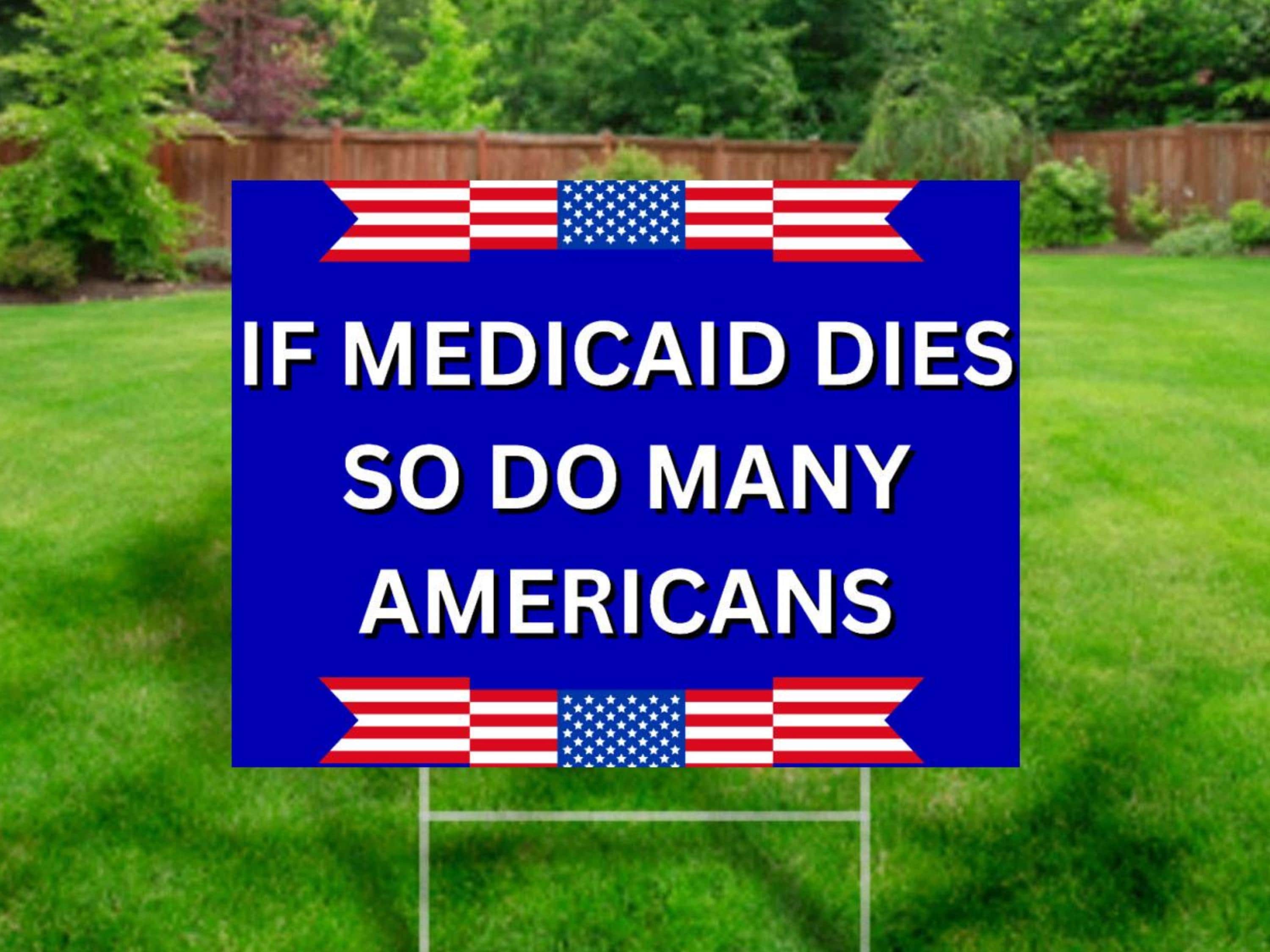 If Medicaid Dies, Anti Trump Yard Sign, Political Yard Sign, Trump Protest Signs, Elon Musk Yard Sign, 24"X18" with Stake included