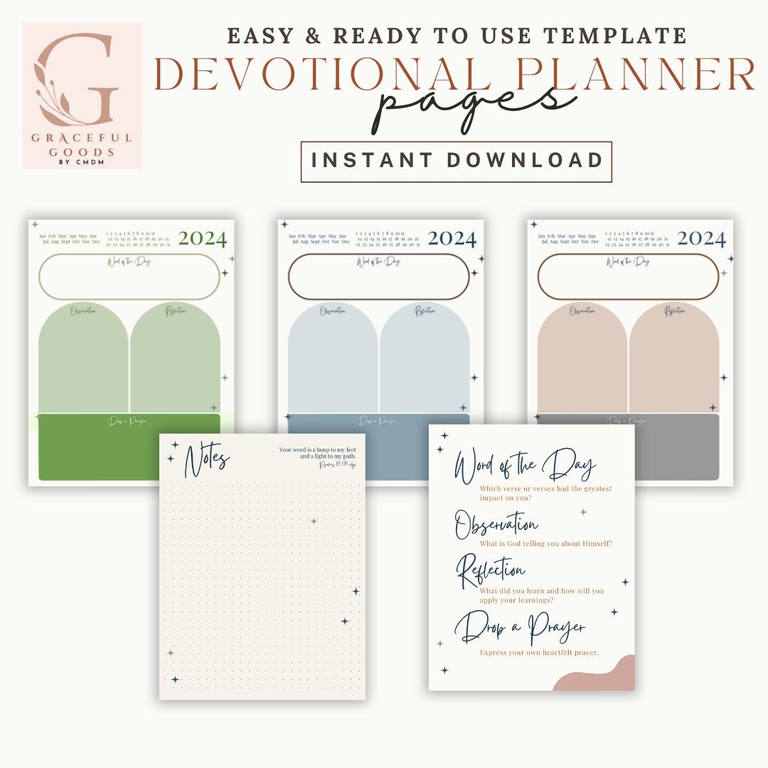 Devotional Journal Printable Template Digital Devotional - Etsy