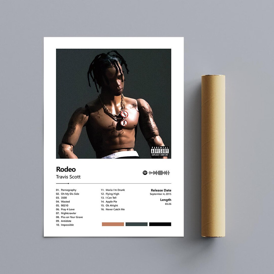 Rodeo Album Poster, Travis Scott Music Poster, Rodeo Tracklist Print, Minimalist Music Poster