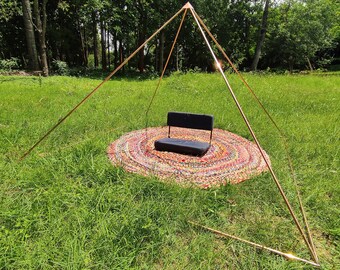 Handmade Copper Lite Duty Giza Meditation Pyramid 7 Feet Base with 5 corner connectors and 8 main pipes