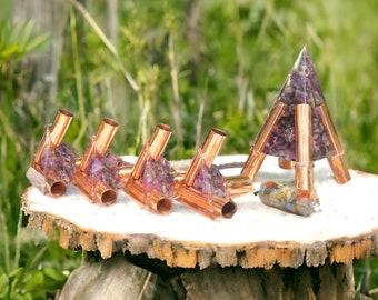 Nubian L type 3/8 Inch Copper Orgonite Meditation pyramid Kit Without copper main pipes with Crystal filling Optional