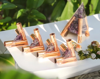 Nubian 12 MM Copper Orgonite Meditation pyramid Kit Without copper main pipes with Crystal filling Optional