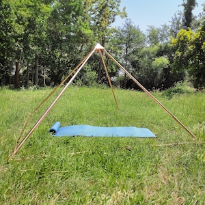 Handmade Copper Lite Duty Giza Meditation Pyramid 5 Feet Base with 5 corner connectors and 8 main pipes