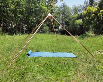Handmade Copper Lite Duty Giza Meditation Pyramid 5 Feet Base with 5 corner connectors and 8 main pipes