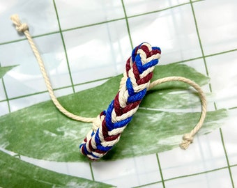 Blue Red Colors Braided Bracelet Diamond Summer, Handmade Summer Festival Bracelets, Knotted Friendship Bracelet, Birthday Friend Gifts