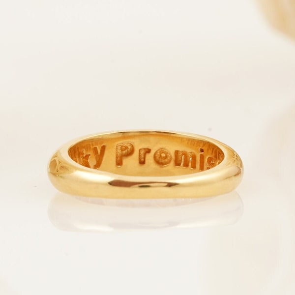 14k Solid Gold Pinky Promise Ring Symbolic and Elegant Design Perfect for Couples or as a Special Gift to a Loved One Jewellry 18K Gold Ring