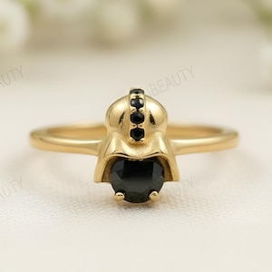 Handmade Darth Vader Ring: Black Onyx Sterling Silver Star Wars Jewelry