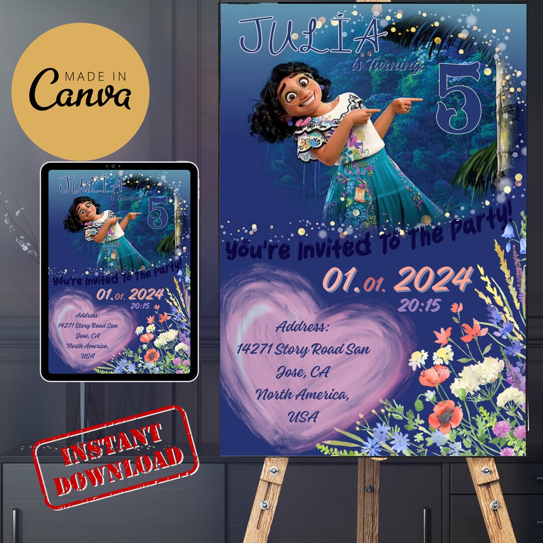 Encanto Themed Downloadable Birthday Invitation Party Invitation