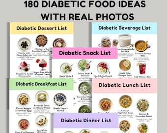 180 Diabetic Food Ideas with Photos | Diabetes Diet Grocery Guide (Instant Download)