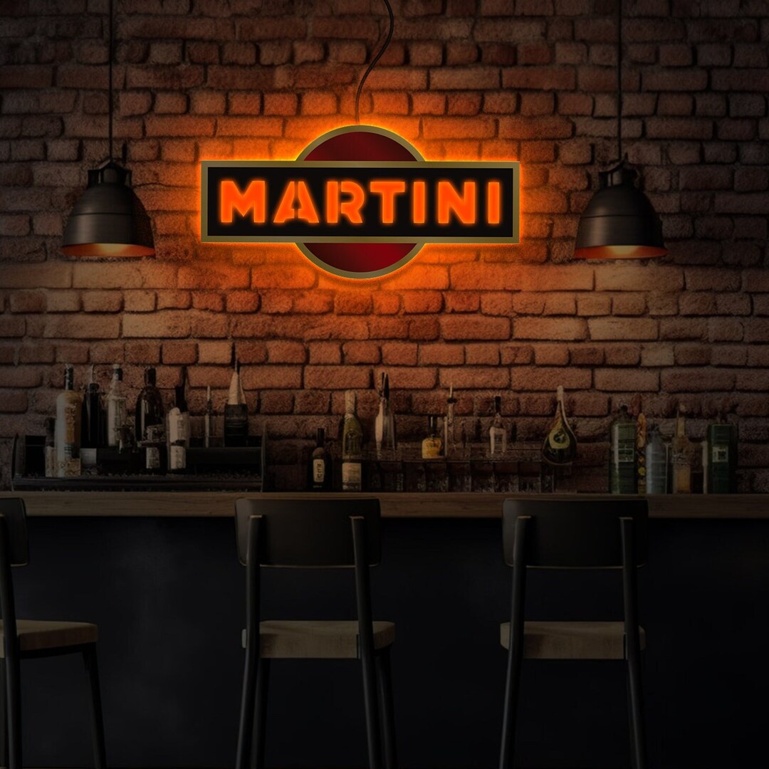 Martini Logo Led Martini Neon Sign Martini Led Sign Martini Etsy