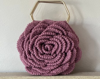 Bolso de crochet rosa