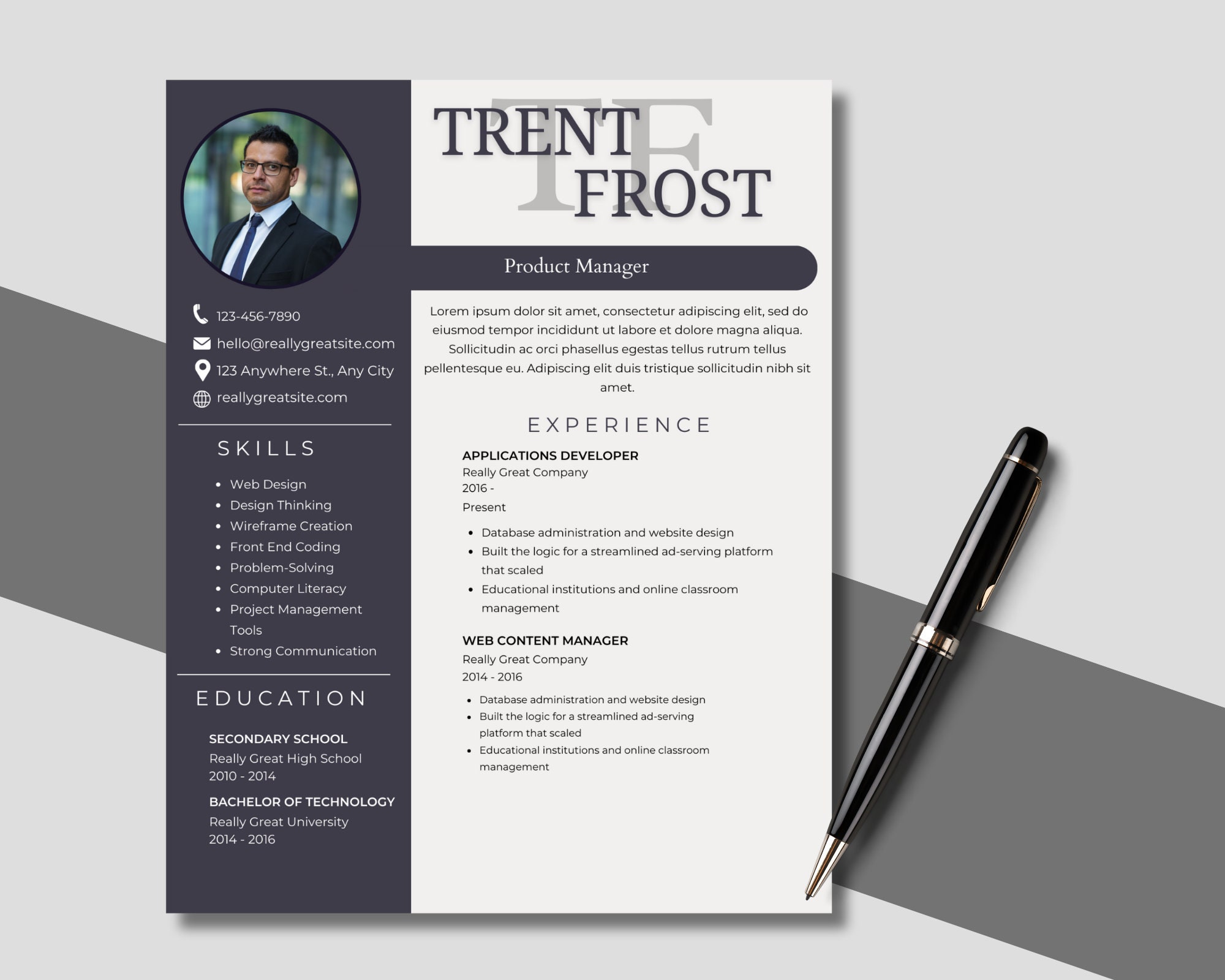 Professional Canva Resume Template - Etsy