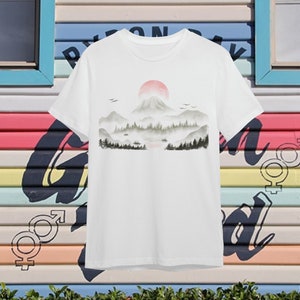 Japanese Landscape T Shirt Japanese Dream Shirt Japanese Design Japanese Gifts Art T Shirt Top Design Unisex Ladies Mens