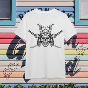 Samurai Skull Shirt, Scary Samurai T-Shirt, Death Metal Gift, Japanese Design Art Gift for him