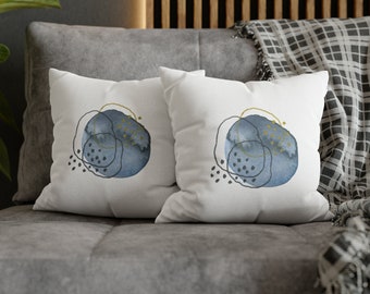 Artistic Abstract Blue Planet Pillow Covers for Modern Home Decor