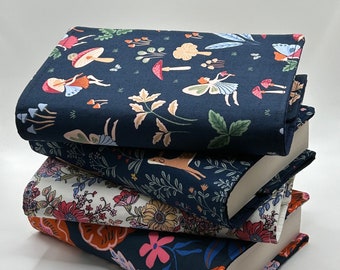 Handmade Adjustable Paperback Book Cover | Fabric Dust Jacket | Various Designs