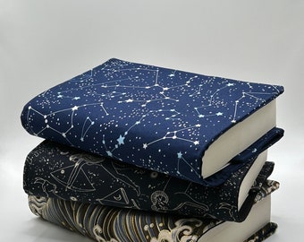 Cubierta de libro de bolsillo ajustable hecha a mano / sobrecubierta de tela / varios diseños