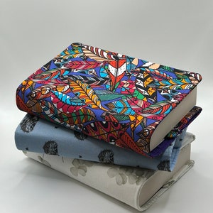 Handmade Adjustable Paperback Book Cover | Fabric Dust Jacket | Various Designs