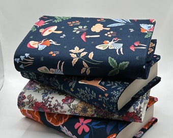 Handmade Adjustable Paperback Book Cover | Fabric Dust Jacket | Various Designs