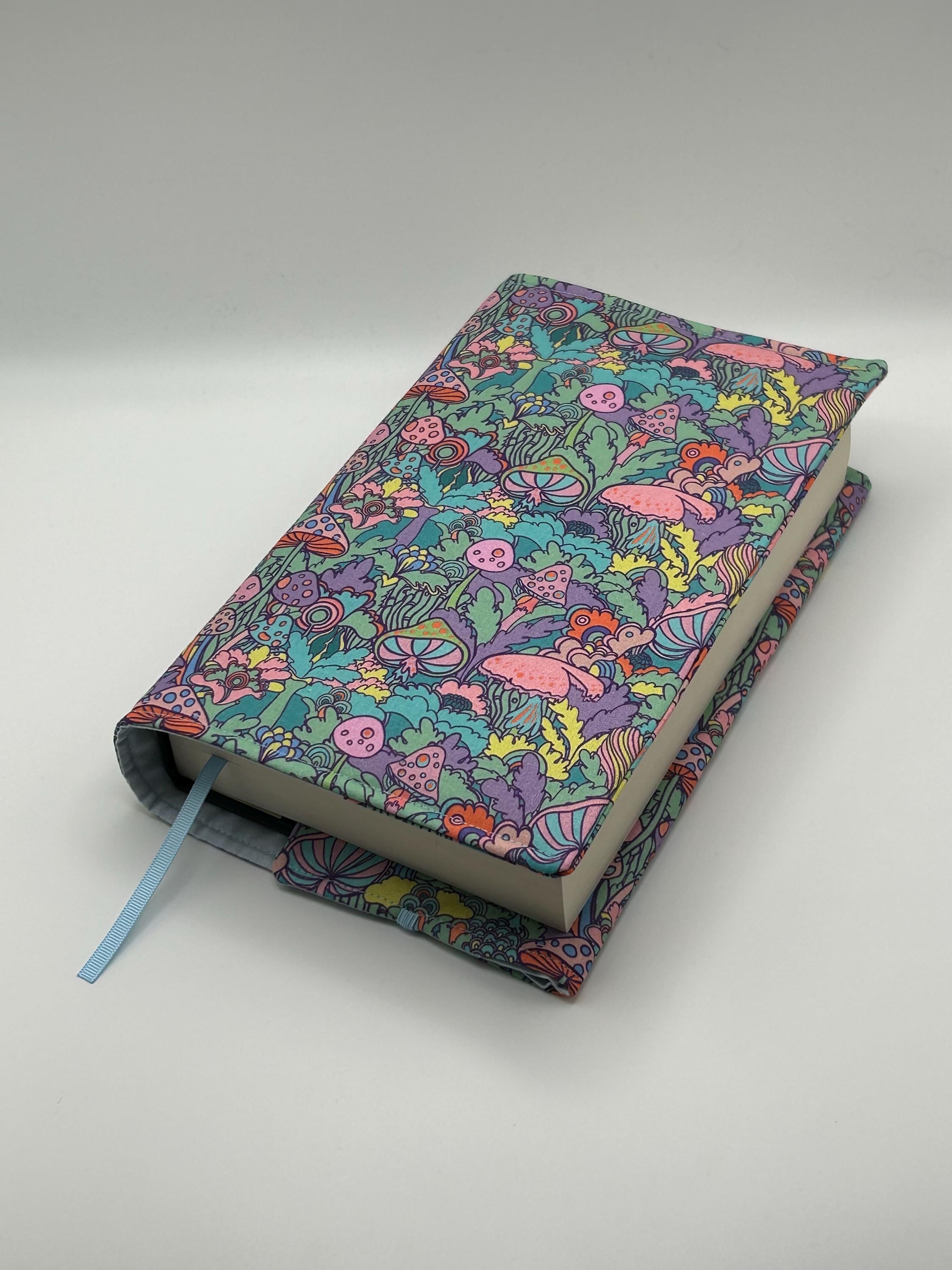 Handmade Hardback Adjustable Book Cover | Fabric Dust Jacket | Blue ...