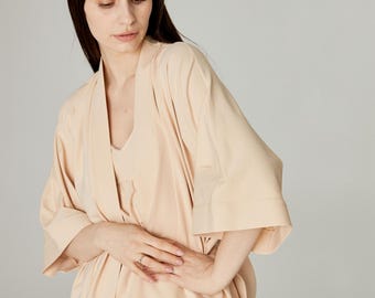 Pijama de maternidad de algodón suave - Conjunto de bata y camisón: Ropa de hospital ideal para la lactancia.