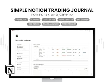 Notion Forex Crypto Trading Journal, Trade Planner (Digital Download)