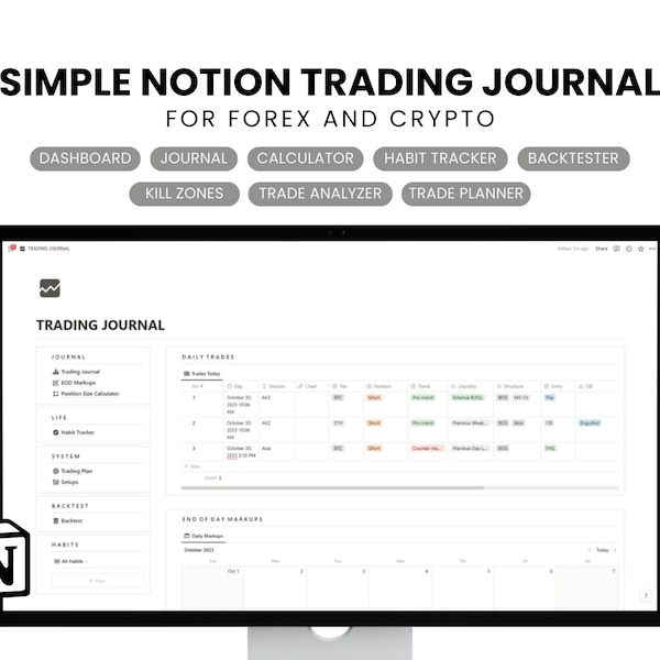 Trading Journal Template - Etsy