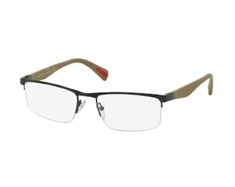 Prada Linea Rossa VPS 52FV UA2-1O1 Black Beige Rubber Frame Eyeglasses