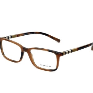 Burberry BE2199 3518 Gevlekte amberkleurige designerbril Etsy