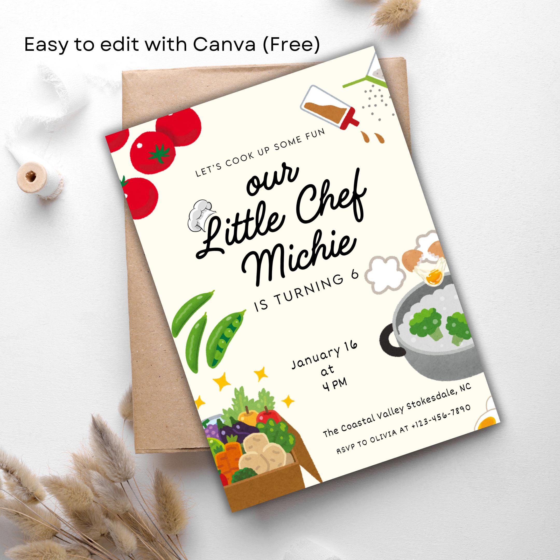 Cooking Class Invitation | Printable Birthday & Bake off Invite | Our ...